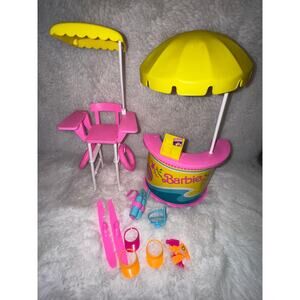 Barbie Wet & Wild Lifeguard Stand Playset 1989 Beach Scuba Swim Incomplete